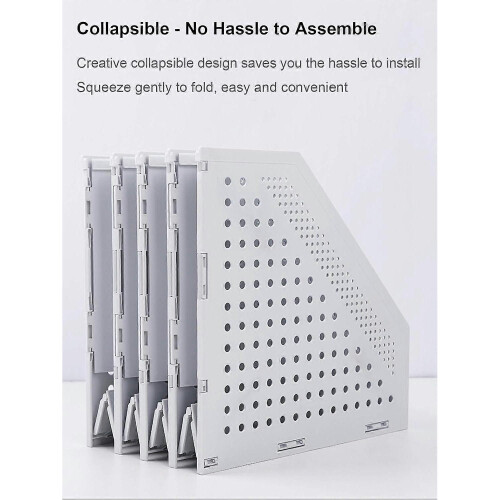 Foldable Magazine File Rack/Desktop Organizer for Office Organization And Storage, with 4 Vertical 1
