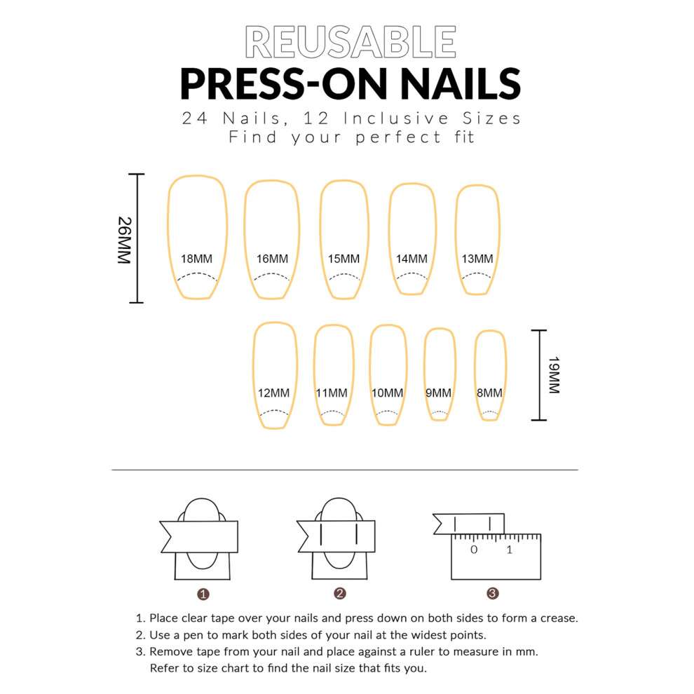 Reach-Tools French Press-On Nails With Bear & Bowknot Decor