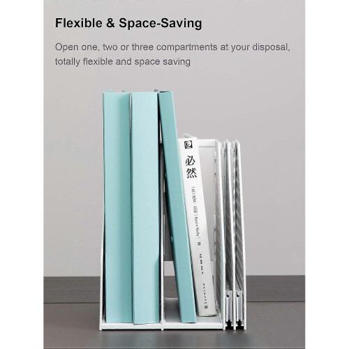 Foldable Magazine File Rack/Desktop Organizer for Office Organization And Storage, with 4 Vertical 2