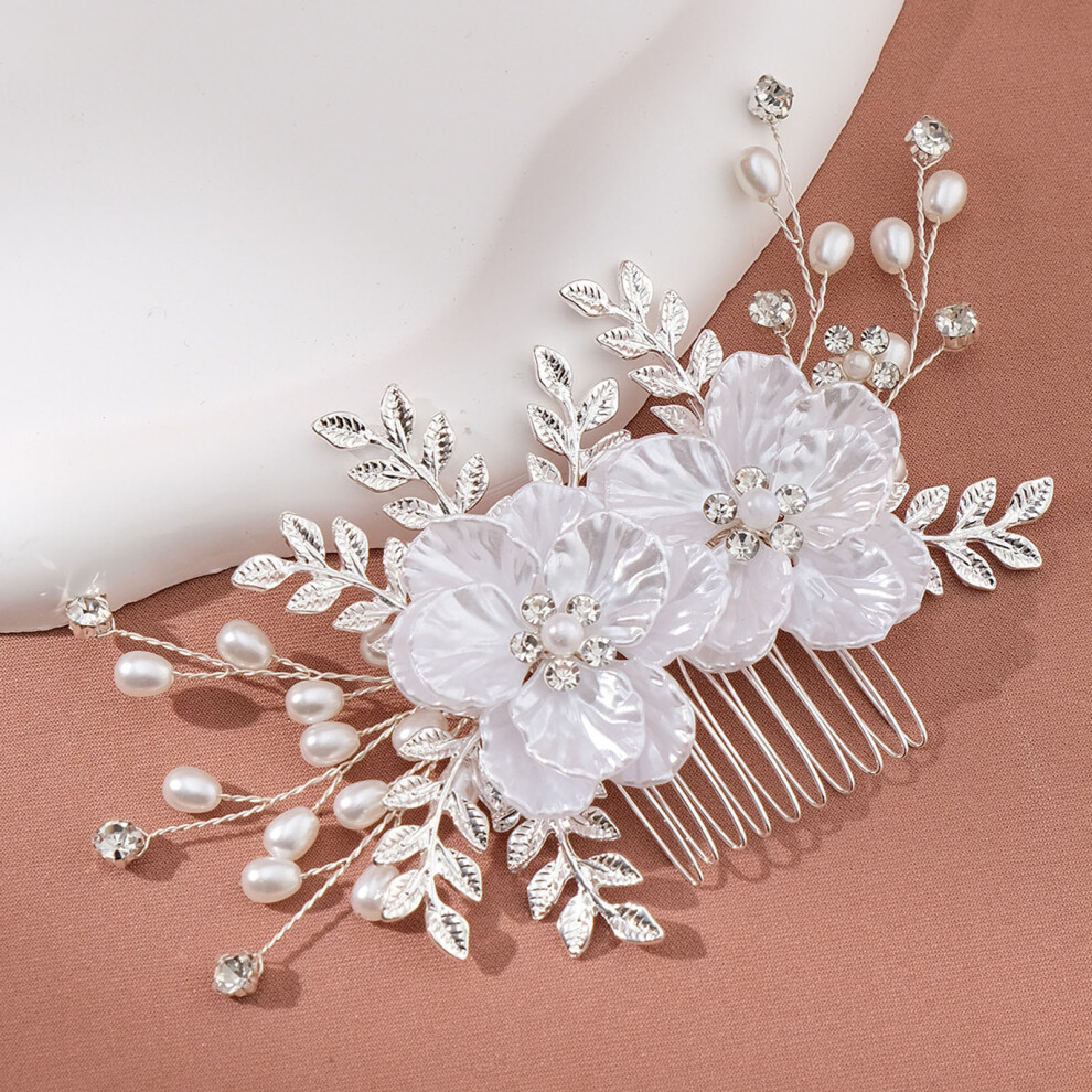 Reach-Tools Bridal Flower Hair Comb - Sparkling Headwear