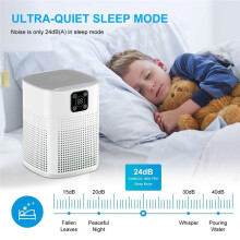2 Purificatori D'Aria per Camera da Letto, Purificatori D'Aria con Aspirazione A 360, 3 Velocità Della Ventola, Filtrazione A 3 Stadi, Spina USA
