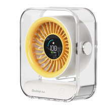 Desktop Fan Office LED Digital Desktop Fan 3000mAh USB Rechargeable 100 Speeds Wind Quiet Circulation Fan A