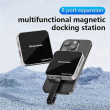 Blueendless Hub USB C Magnetico USB A 3.2 10 Gbps PD100W Adattatore Multiporta Type-C Hub per Schede /TF per 16 15 Pro Max 8 Porte