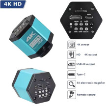 Caméra Vidéo Numérique pour Microscope Industriel CCD 4K 60 FPS avec Adaptateur de Conversion pour une Imagerie Améliorée, Prise UE.