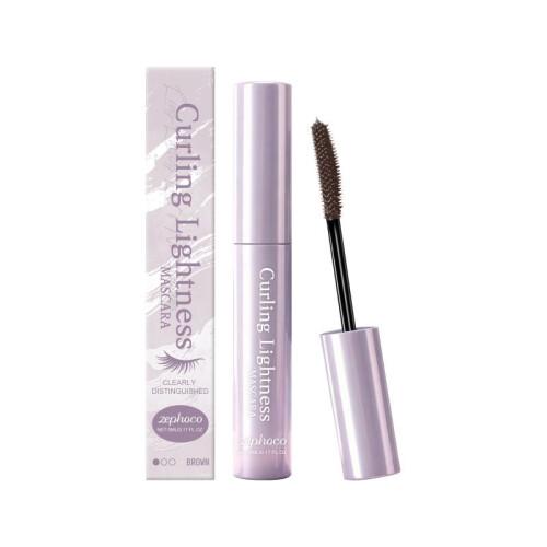 Zephoco Brown Volumizing Lightweight Mascara, Daily Natural Lengthening, Smooth Application for Curling and Setting, Smudge-Proof