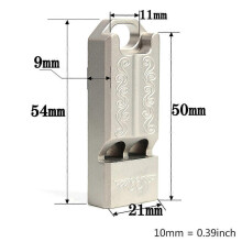 Outdoor Survival Whistle High Decibel Double Pipe Whistle for Titanium for w/ Keyring Cheerleading Emergency Multifuncti Silver