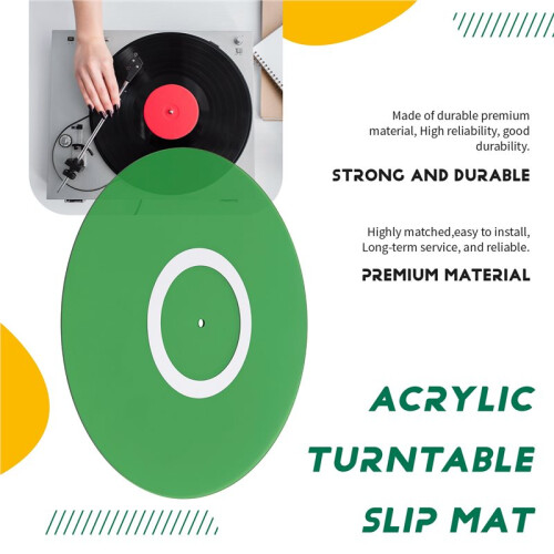 Tapete de Acrílico de 30 cm para Discos de Vinil, Reduz Ruído, Estática e Poeira, Ideal para Toca-Discos de Vinil de 12 Polegadas. 1
