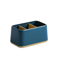 2Pcs Multi-Function Desk Stationery Organizer ABS Pen Pencil Holder Sundries Storage Box