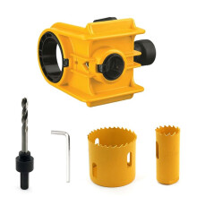 Door Lock Installation Kit,Door Lock Jig for Metal or Wood Doors,Hole Saw Kit for Easy Lockset Installation Yellow