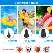 50W Electric Air Pump with 3 Nozzles for Vacuum Bags, Electric Inflatable Pump for Air Mattress Bed Swim Ring US Plug