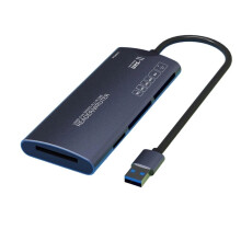 Leitor Multifuncional USB 6 em 1 com Adaptador para Cartões de Memória /TF/XD/CF/M2 para Câmeras e Computadores. Transferência de Dados em Alta