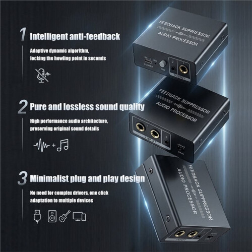 Microphone Anti-Howling Feedback Suppressor Lossless Intelligent Audio Processor Mic Anti-Howling Frequency Shifter 1