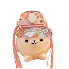 1000ml Cute Little-Bear Large Capacity Children'S Plastic Water Bottle with Straw Little-Bear Straw Cup