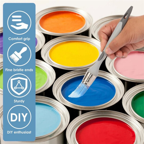 5Pcs Paint Brush Set Handheld Round Paint Brush Tool for Wall Edging and Color Separation 2