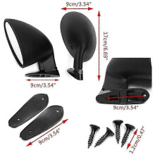 2026 2-Piece Retro-Style F1 White Door Wing Side Mirrors for Car Modification
