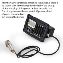 Acoustic Guitar Pickup Folk Classical EQ Plate Pickup Colorful LCD Screen Built-in Microphone with Calibration