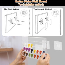 TXEsign Acrylic Guitar Pick Wall Mount Display Case Storage Box for Picks Storage and Display Hold 32 Picks Black+Clear