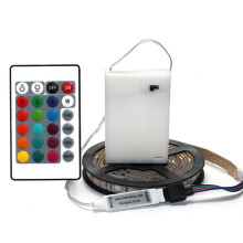 5V 5050 RGB Strip LED Light Battery Powed Led Strips Indoor Outdoor 24key Control Remote 5 Meters