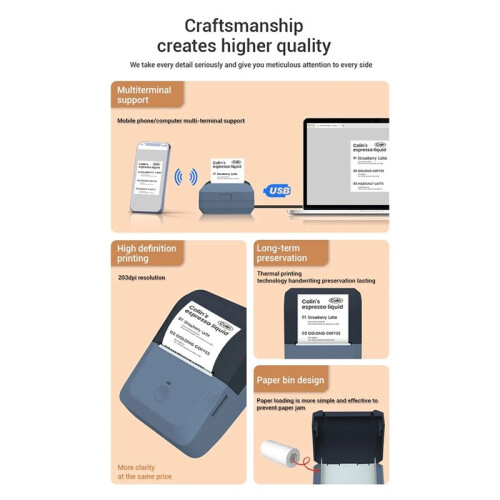 Label Thermal Printer, Compatible with IOS, Android Inkless Printer,Label Maker for Business and Retail, Logo Tag 2