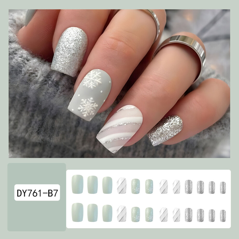 Dachuang Beauty (Jelly Glue Model) Christmas Snowflake Press-On Nails For Women