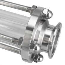 Mirilla de Caudal de Triple Abrazadera de 1,5 Pulgadas, Compatible con Tubos de 38 mm de Diámetro Exterior, de Acero Inoxidable 304, Recta.