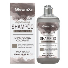 GleamXi 3-in-1 Hair Color Shampoo Natural Color Deposit, Even Coverage, Smooth Lightweight Volumizing, Cleansing Care