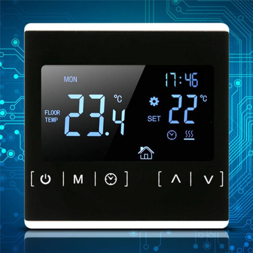 LCD Touchscreen Thermostat for Home Programmable Electric Floor Heating System Thermoregulator AC 85-240V 1