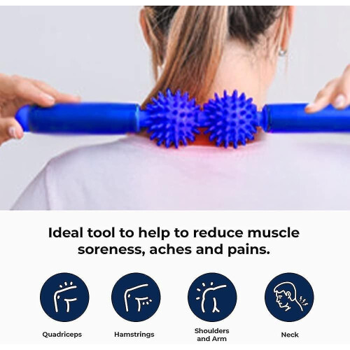 Dual Massager, Tibia Muscle Roller with 2 Rotating Massage Balls, Trigger Point Deep Tissue Tension 1