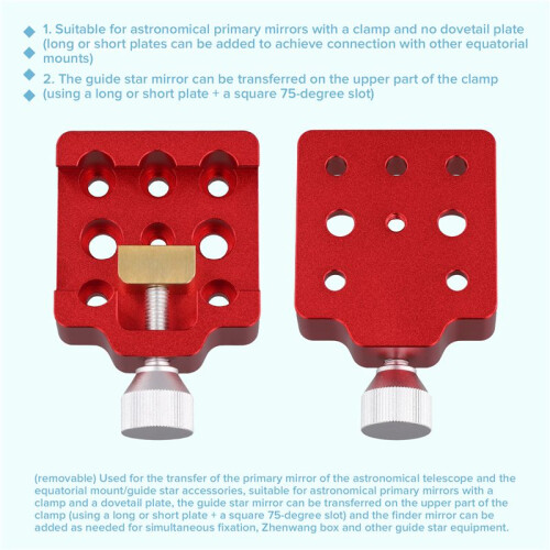 For Star  Light Guide Mirror Dovetail  Plate Square 75 Degree Dovetail  Astronomical Telescope 2