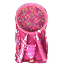 Badminton Set Kids Badminton Racket Set Children Badminton Racquet with 2 Badminton Rackets, 4 Shuttlecocks, 1 Carry Bag Pink