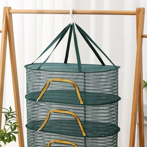 Multi Portable Foldable Multi-Layer Hanging Drying Net for Dry Goods Vegetable Fruit Herbs Clothing Non-Toxic Polyester 2