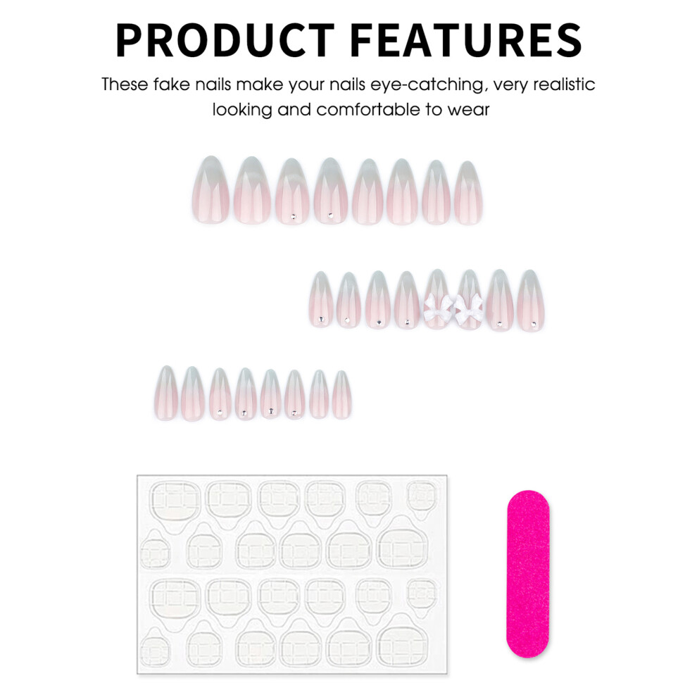 Roc-Electron Rhinestone Cat Eye Press-On Nails For Stage Performance