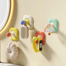 "LUCKY LIFE" No-Drill Wall Hooks, 4pcs Colorful Heavy-Duty Coat Hooks with Adhesive, Key Holder Towel Rack for Entryway Bathroom Bedroom