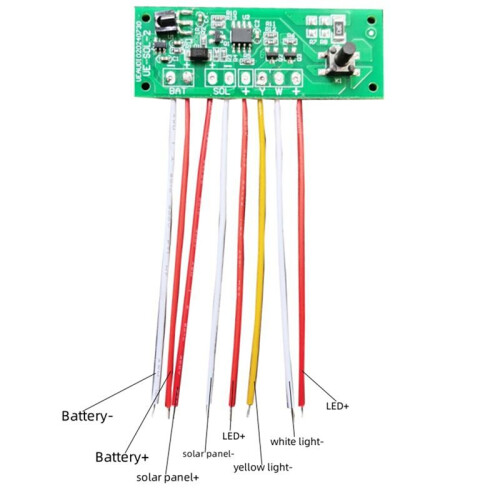 3.2V 3.7V Wall Light Control Board Two-Color Solar Lamp Controller Automatic Control Lamp Board for Home Office Garden 1
