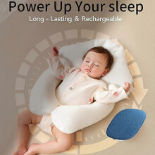 (Beige) Wireless Pillow Speaker for Sleeping, Under Pillow White Noise Sleep Timer with Stereo Bass, Ideal for Side Sleepers