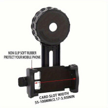 Universal Smartphone Adapter for Binoculars, Monoculars, Microscopes, Non-Slip Soft Rubber Holder for Digiscoping and Adventure Photography, Fits Any