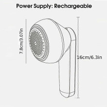 (White and 2 replacement heads) USB Rechargeable Fabric Shaver, Portable Lint Remover for Clothes & Wool Balls, Long-Lasting Battery for Home Travel