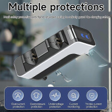 Dual Controller Charging Station for PlayStation 5, Fast Charging Base with Breathing Light, ABS Non-Slip Mechanical Design, Black/White