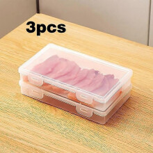 Sealed Food Storage Containers, 3 Pack, Transparent BPA-Free Plastic, Stackable Butter Cheese Meat Keeper for Fridge Freezer Home Kitchen