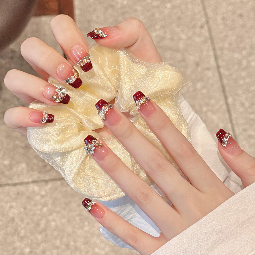 Roc-Electron (Xs) Red Tip False Nails - Odorless & Comfortable