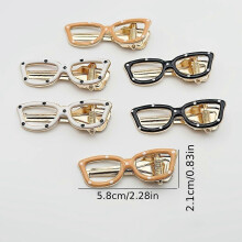 (3 Pack) Vintage Eyeglass Hair Clips, Gold Alloy Polka Dot Hollow Design, Elegant Hair Clips for Bangs and Fringes