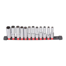 Pack of 13 Professional Socket Set and Convenient Rack Design for Efficient Work Wide Compatibility for Home Garage Use Multicolor