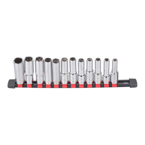 Pack of 13 Professional Socket Set and Convenient Rack Design for Efficient Work Wide Compatibility for Home Garage Use Multicolor