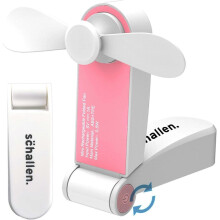 Mini Portable Folding Fan, USB Rechargeable 2-in-1 Handheld and Desk Fan, Quiet Motor with Soft TPE Blades, Lightweight Personal Cooling Fan for Trave