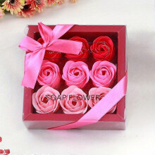 (Purple) Date under Roses 9-Piece Rose Soap Flower Gift Box, Soap Flower Gift for Her, Valentine's Day Mother's Day Housewarming Wedding Souvenir