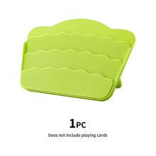 (Green-1pc) Durable Inclined Card Storage Box, Contactless Poker Tray, Portable Desktop Accessory for Various Card Games