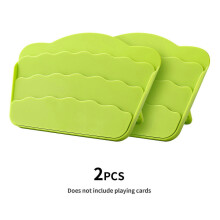 (Green-2pcs) Durable Inclined Card Storage Box, Contactless Poker Tray, Portable Desktop Accessory for Various Card Games