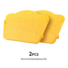 (Yellow-2pcs) Durable Inclined Card Storage Box, Contactless Poker Tray, Portable Desktop Accessory for Various Card Games