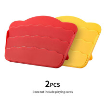 (RedandYellow) Durable Inclined Card Storage Box, Contactless Poker Tray, Portable Desktop Accessory for Various Card Games