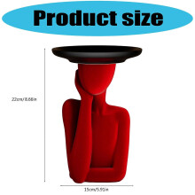 Minimalists Resin Lady Figurine Key Storage Tray Decorative Entry Table Organizers for Small Items Home Essential Red
